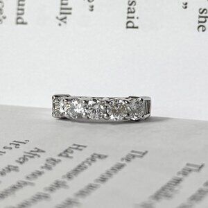 Vintage SJD Samara Sterling Silver CZ Anniversary Wedding Band Ring Size 5